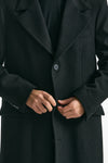 Cappotto monopetto nero misto lana men Marsēm - 7