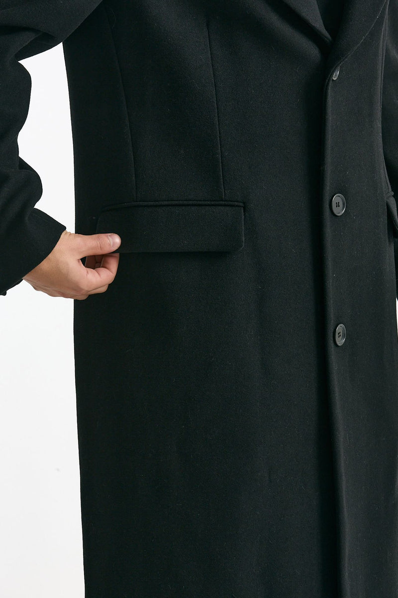 Cappotto monopetto nero misto lana men Marsēm - 9