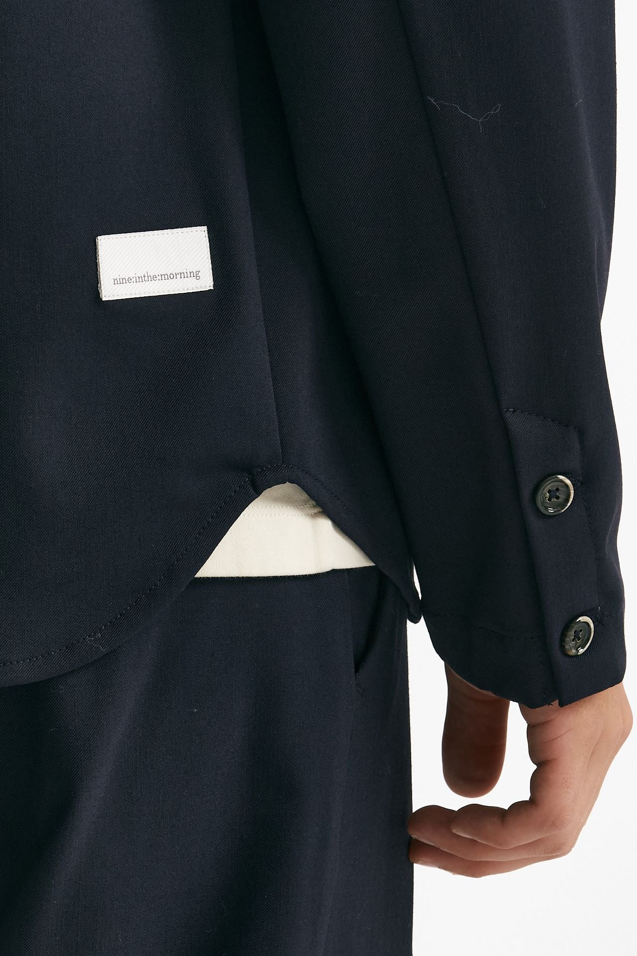 Overshirt lana e poliestere stretch blu men Nine in the morning - 4