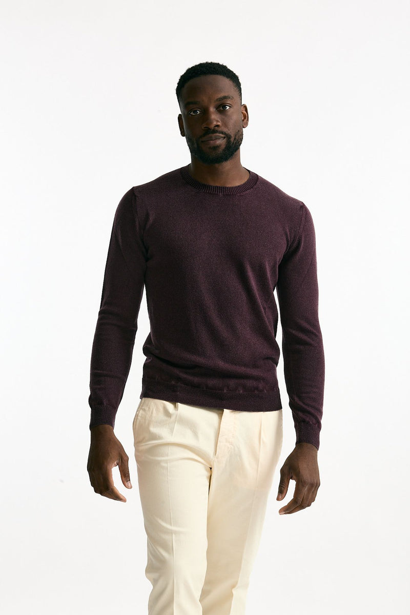 Maglia in lana e cashmere lavata bordeaux men Mauro ottaviani - 2