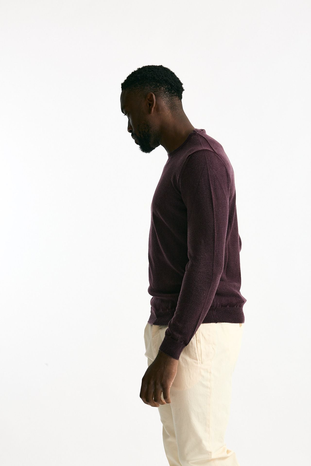 Maglia in lana e cashmere lavata bordeaux men Mauro ottaviani - 1