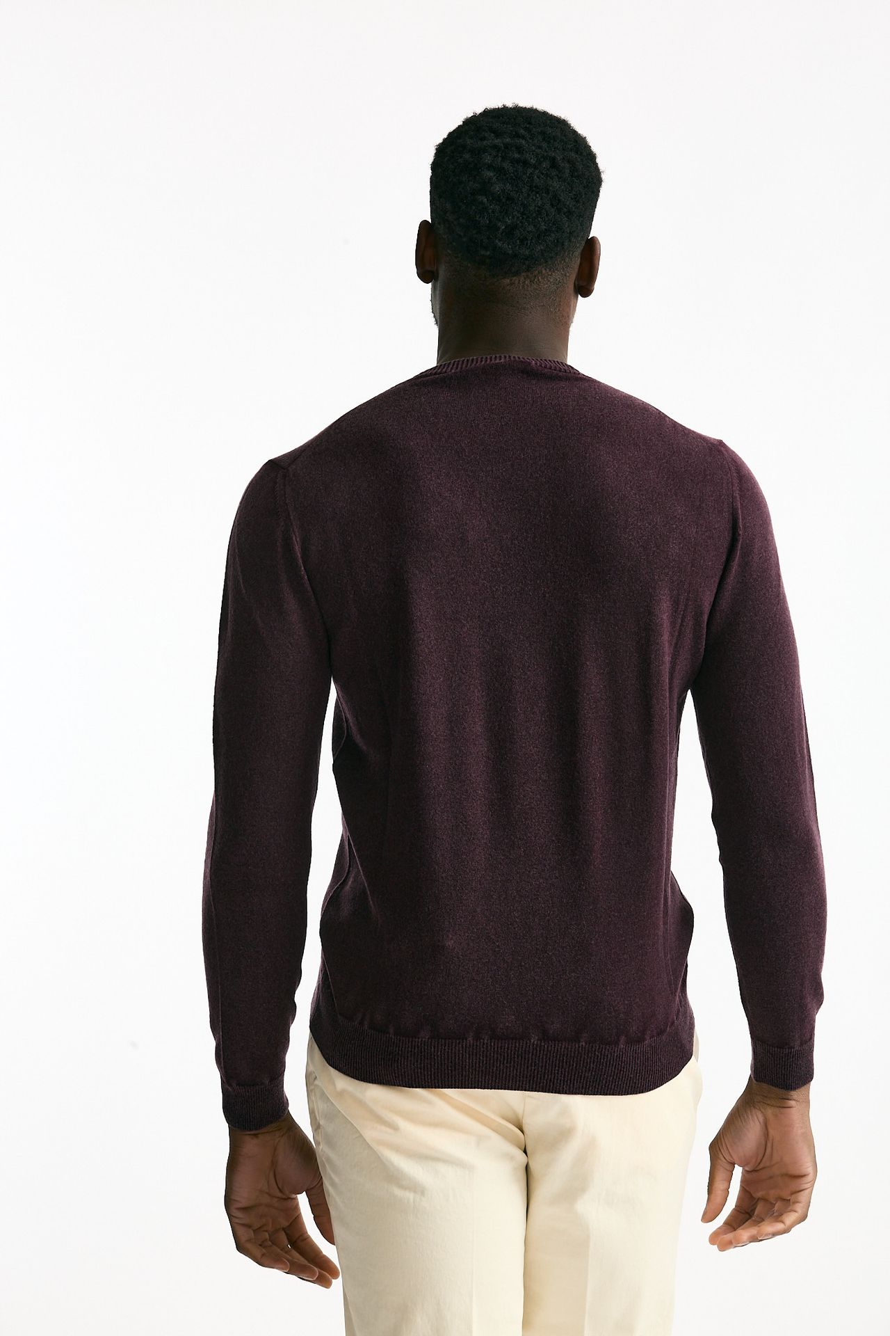 Maglia in lana e cashmere lavata bordeaux men Mauro ottaviani - 3
