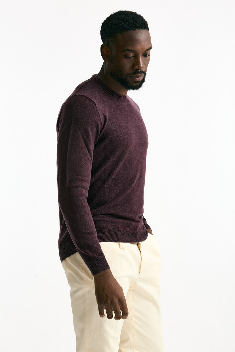 Maglia in lana e cashmere lavata bordeaux men Mauro ottaviani - 4