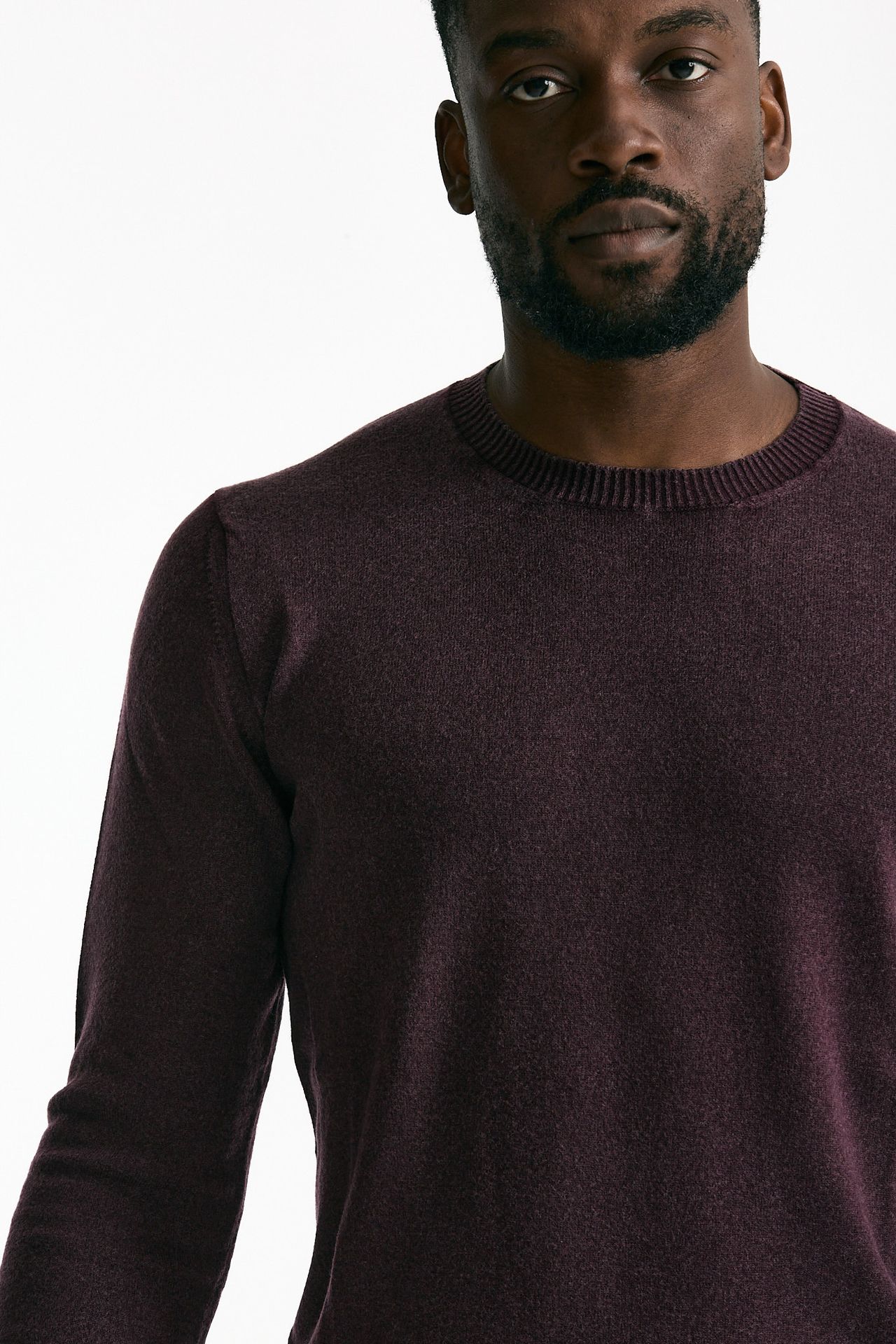 Maglia in lana e cashmere lavata bordeaux men Mauro ottaviani - 5