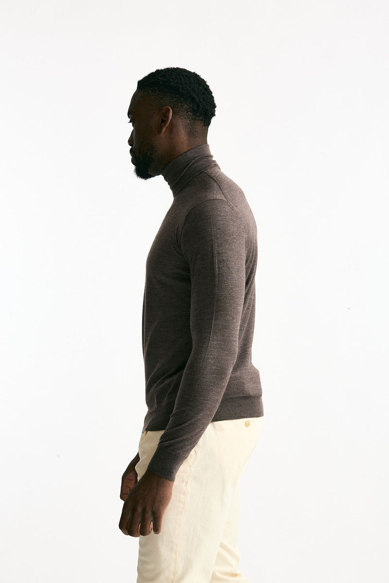 Dolcevita in cashmere e seta tortora men Mauro ottaviani - 2