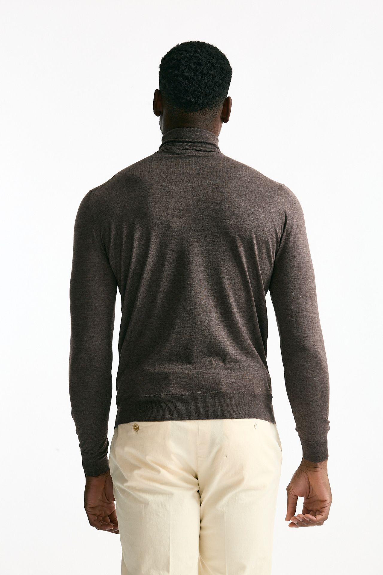 Dolcevita in cashmere e seta tortora men Mauro ottaviani - 3