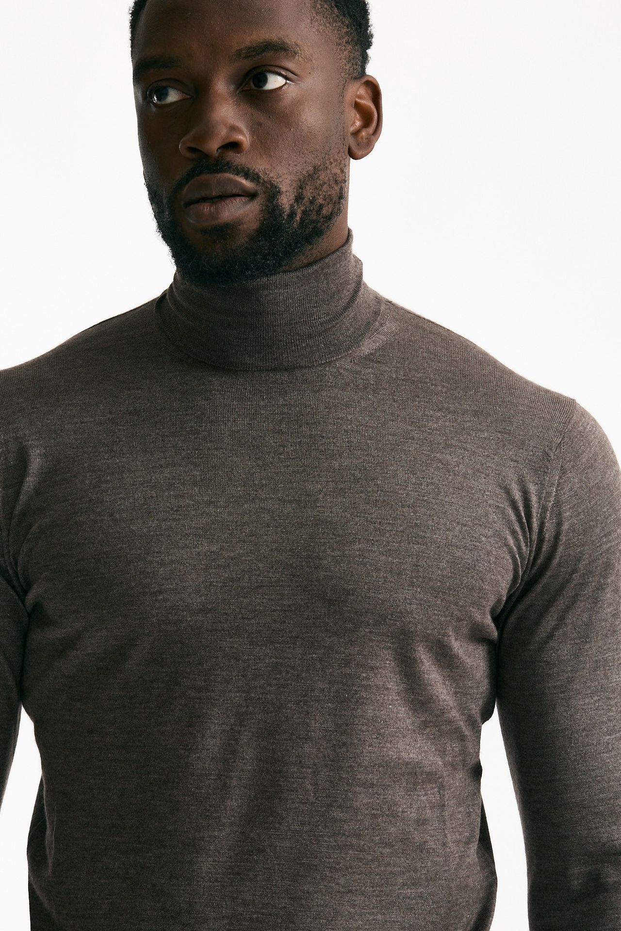 Dolcevita in cashmere e seta tortora men Mauro ottaviani - 5