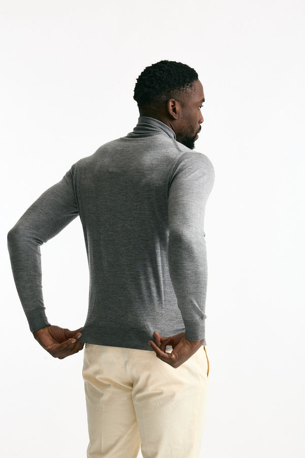 Dolcevita in cashmere e seta grigio men Mauro ottaviani