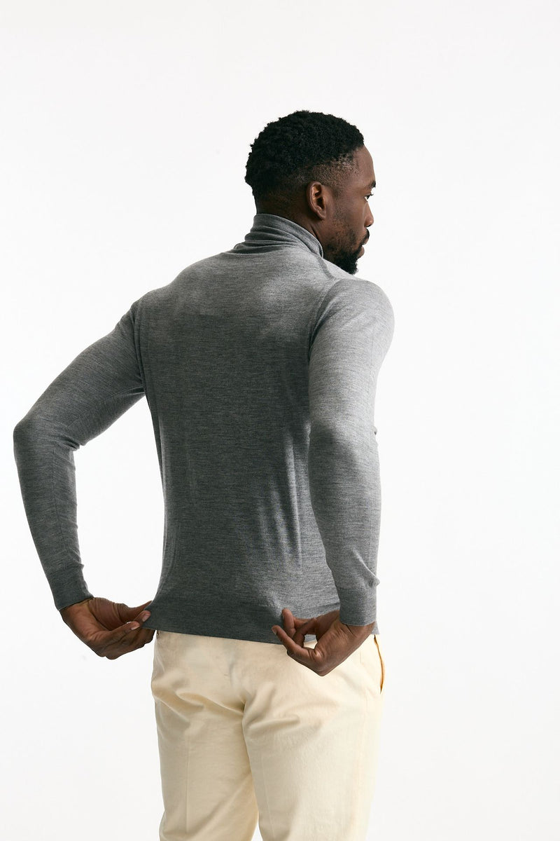 Dolcevita in cashmere e seta grigio men Mauro ottaviani - 1