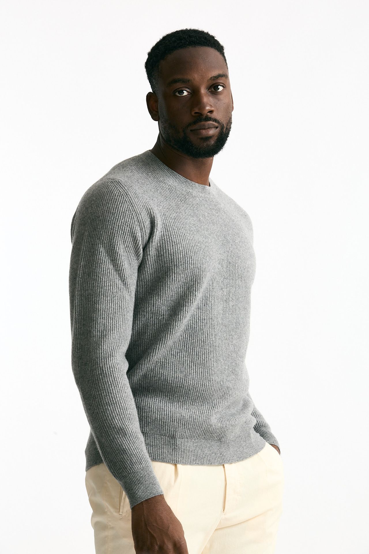 Maglia in lana e cashmere grigio men Mauro ottaviani - 4