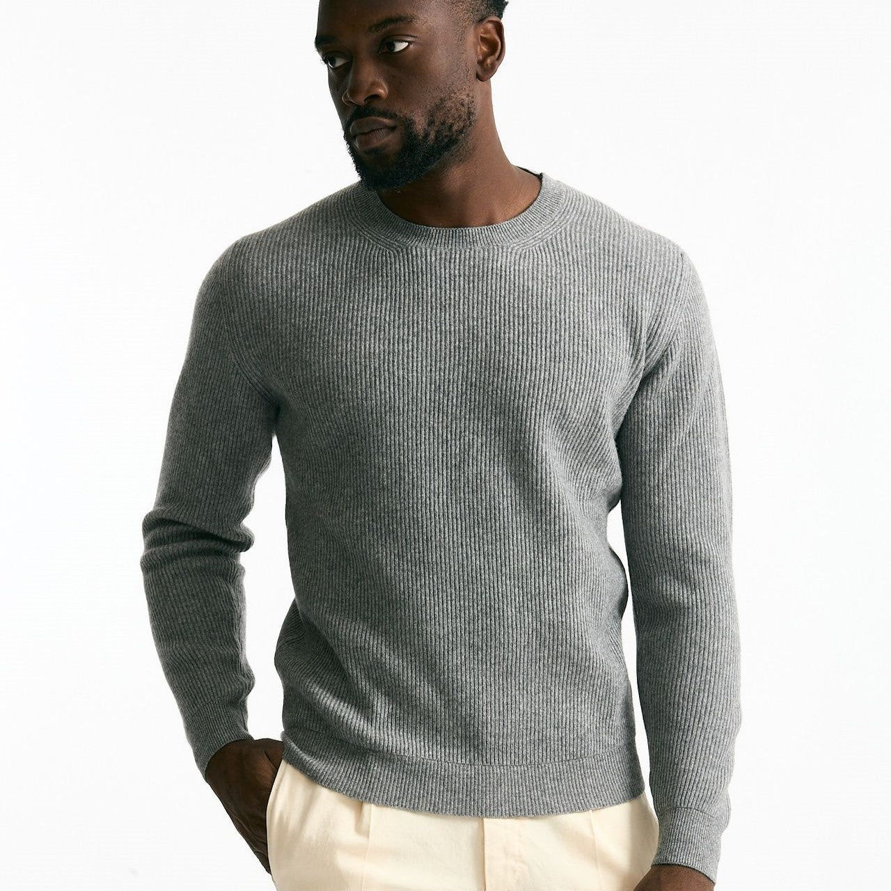 Maglia in lana e cashmere grigio men Mauro ottaviani - 6