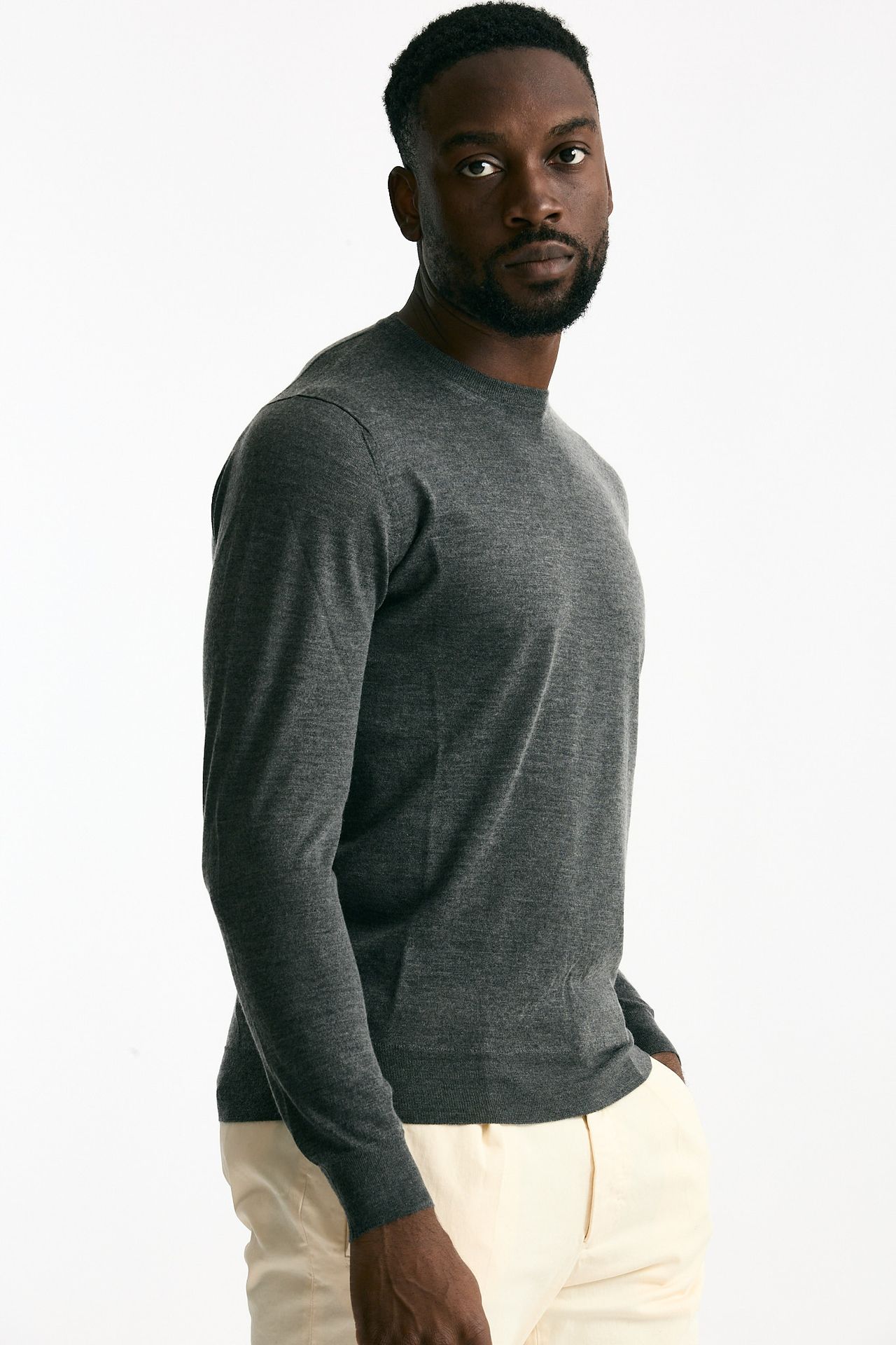 Maglia in cashmere e seta grigio men Mauro ottaviani - 4