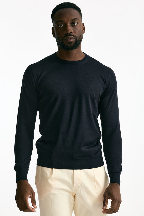 Maglia in cashmere e seta blu men Mauro ottaviani