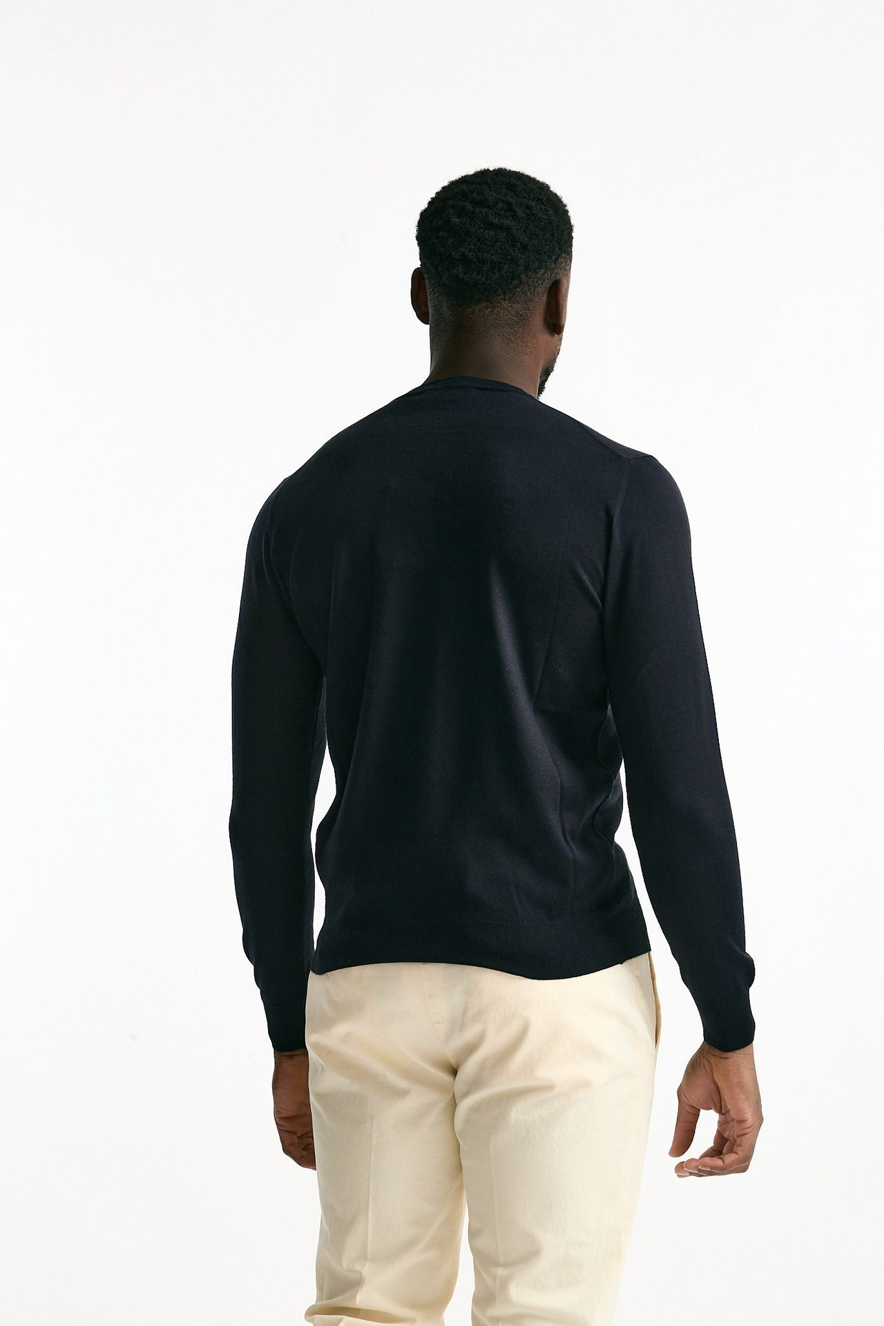 Maglia in cashmere e seta blu men Mauro ottaviani - 3