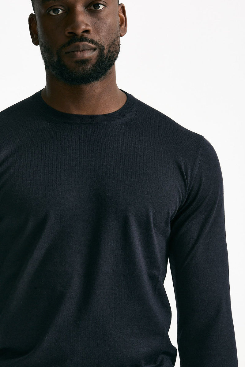 Maglia in cashmere e seta blu men Mauro ottaviani - 5