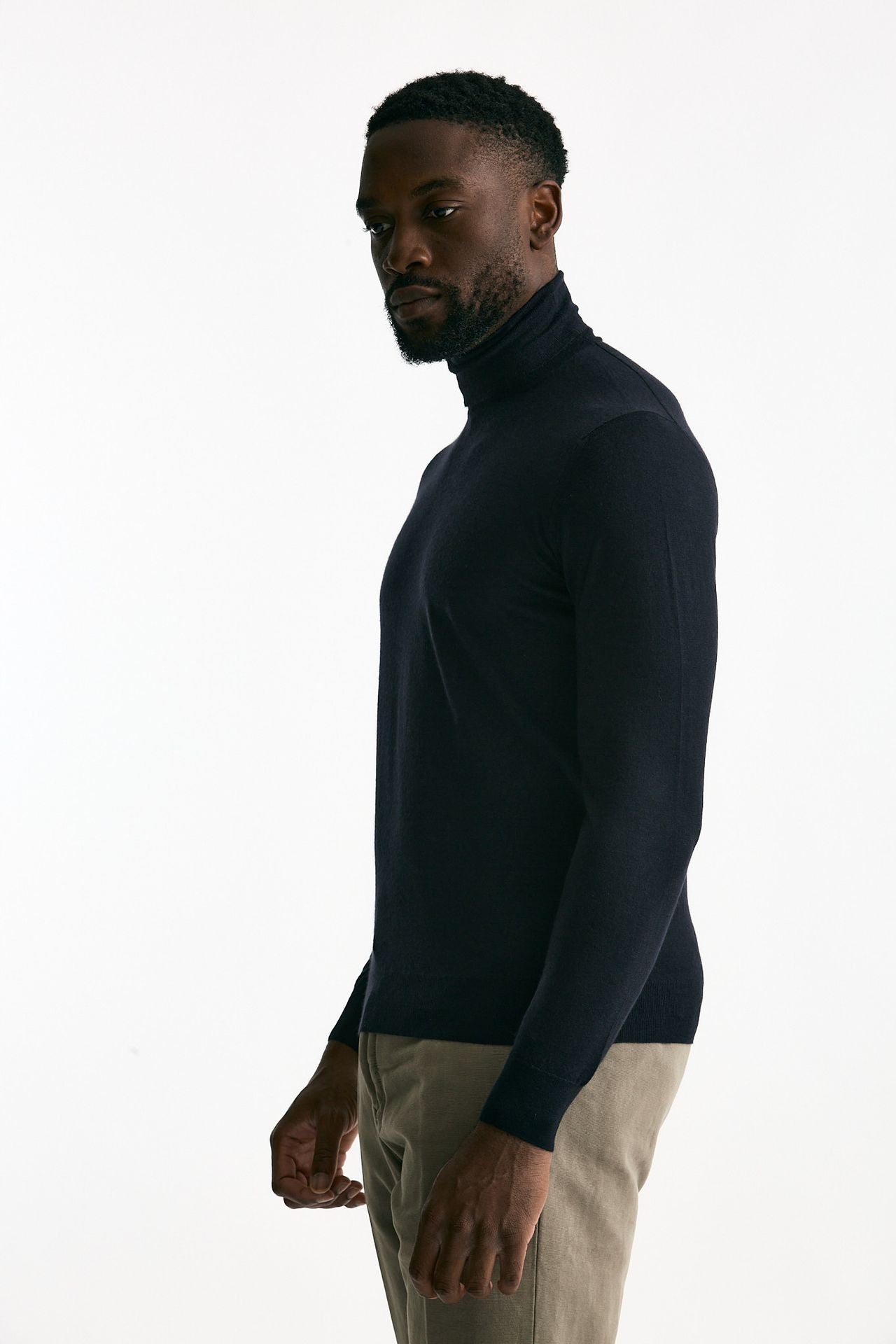 Dolcevita in cashmere e seta blu men Mauro ottaviani - 1