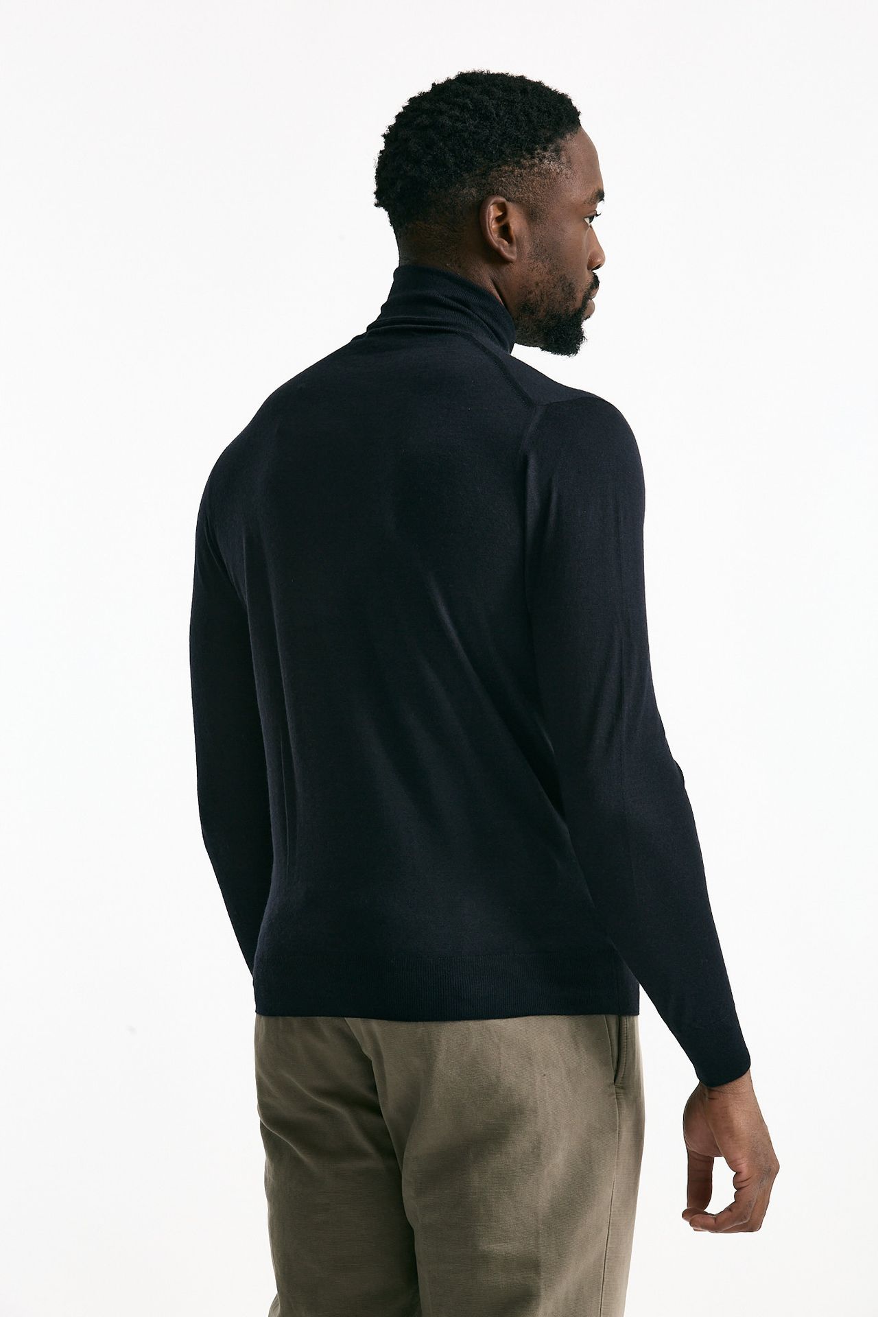 Dolcevita in cashmere e seta blu men Mauro ottaviani - 3