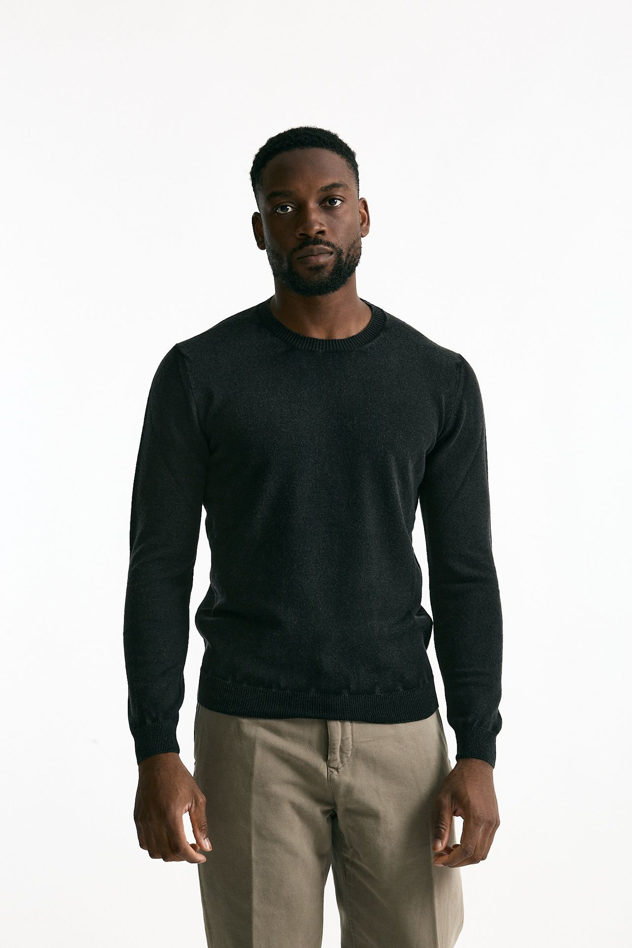 Maglia in lana e cashmere lavata nero men Mauro ottaviani - 2