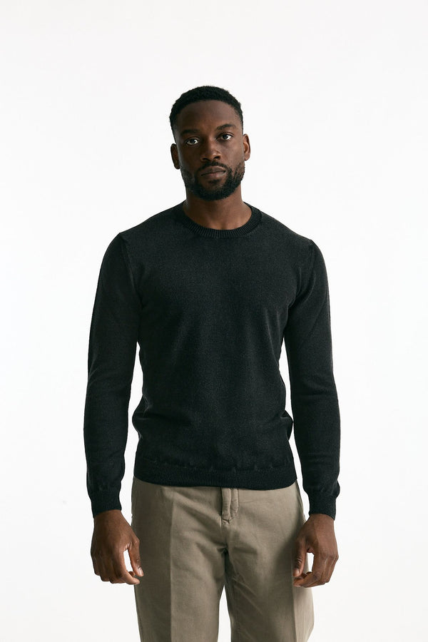 Maglia in lana e cashmere lavata nero men Mauro ottaviani