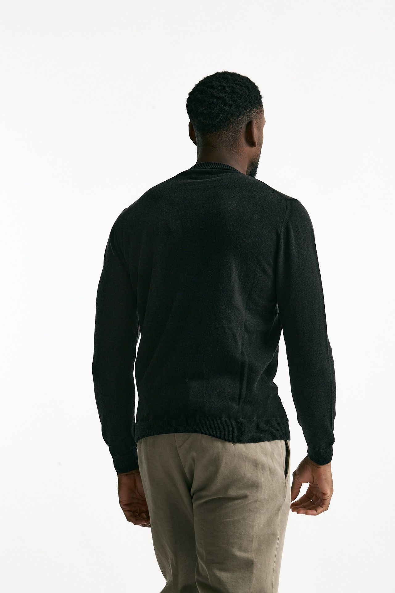 Maglia in lana e cashmere lavata nero men Mauro ottaviani - 3