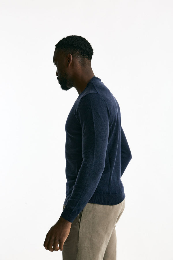 Maglia in lana e cashmere lavata blu men Mauro ottaviani