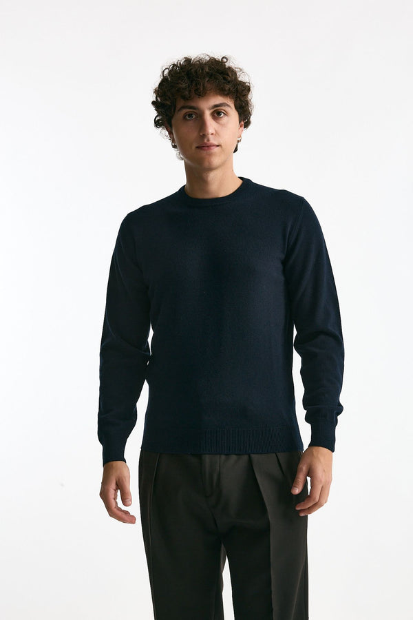 Maglia in lana e cashmere blu men Mauro ottaviani