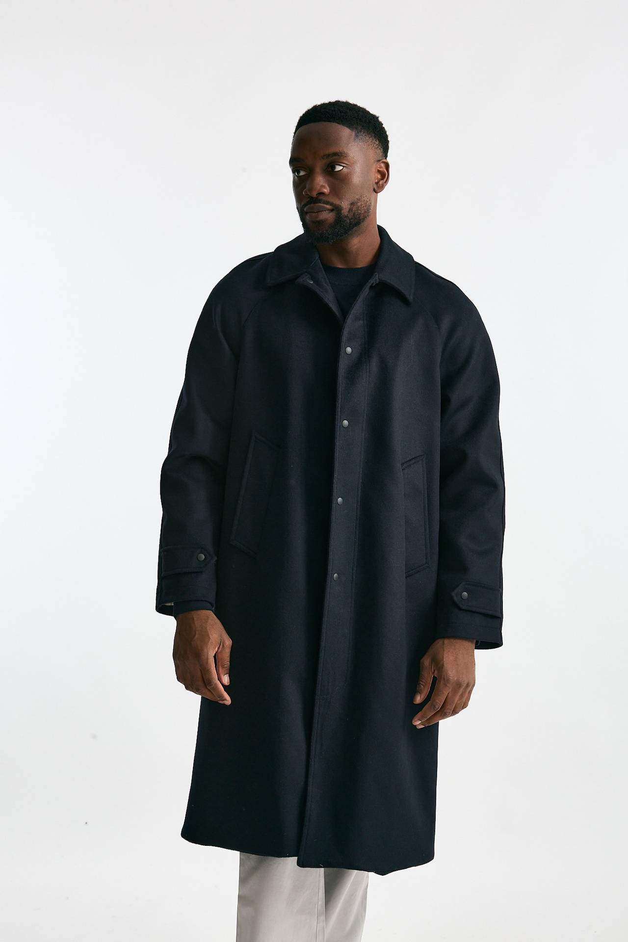 Cappotto monopetto in lana blu men Paltò - 2