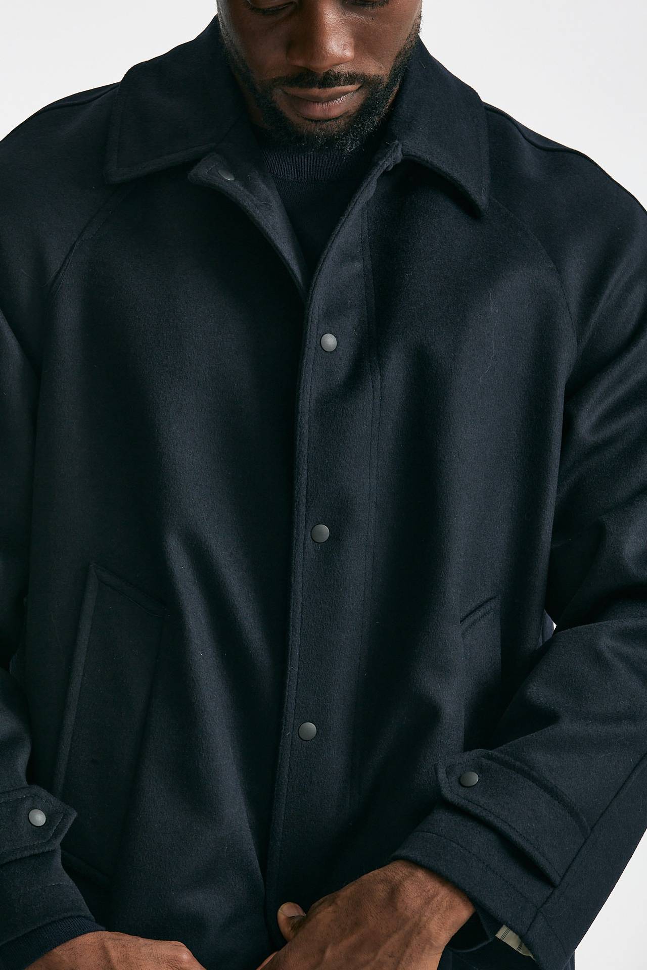 Cappotto monopetto in lana blu men Paltò - 5