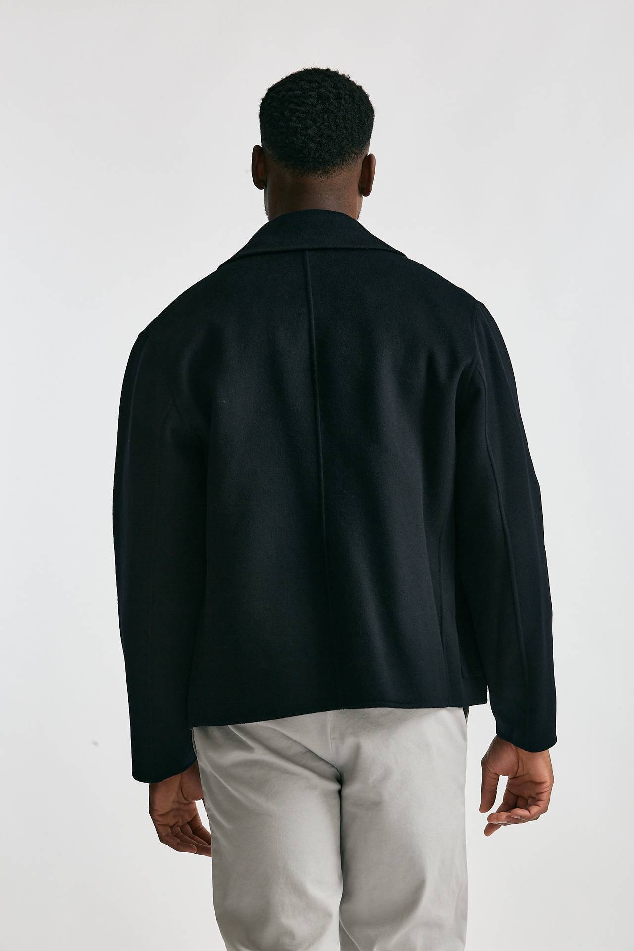 Giubbino lana nylon blu/black men Paltò - 2