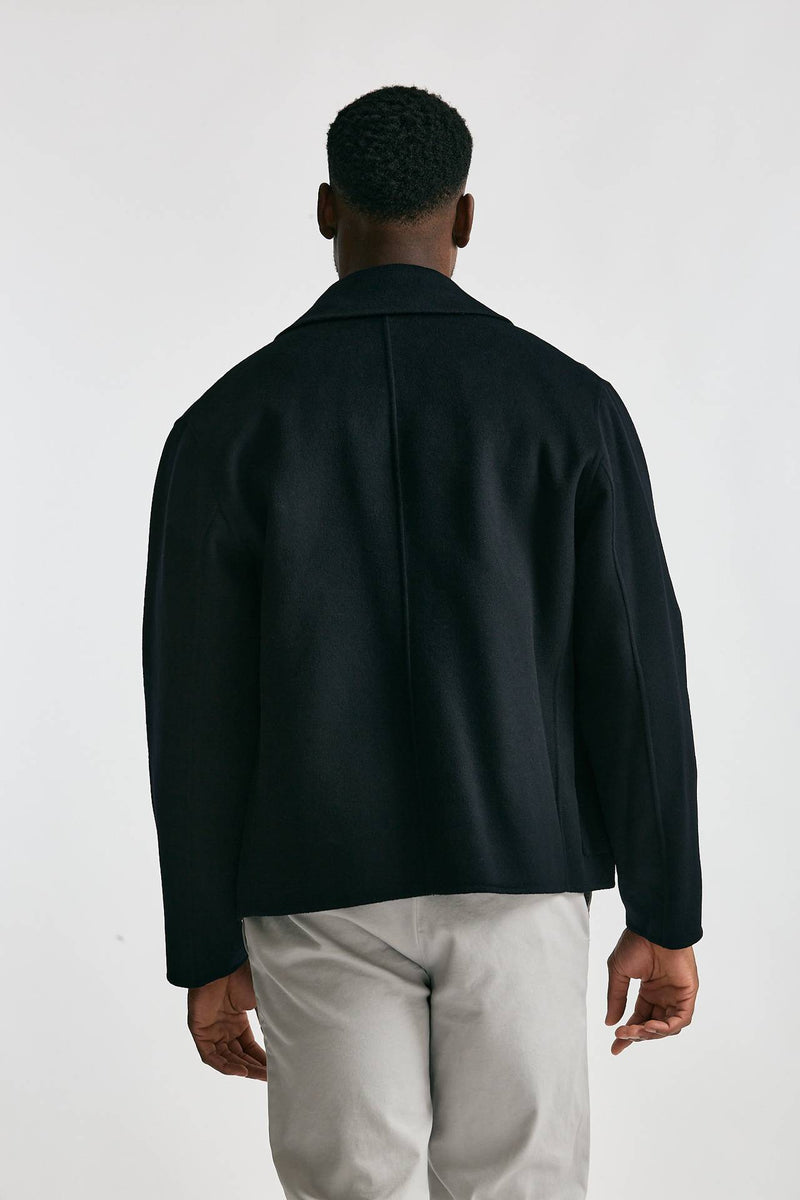 Giubbino lana nylon blu/black men Paltò - 2