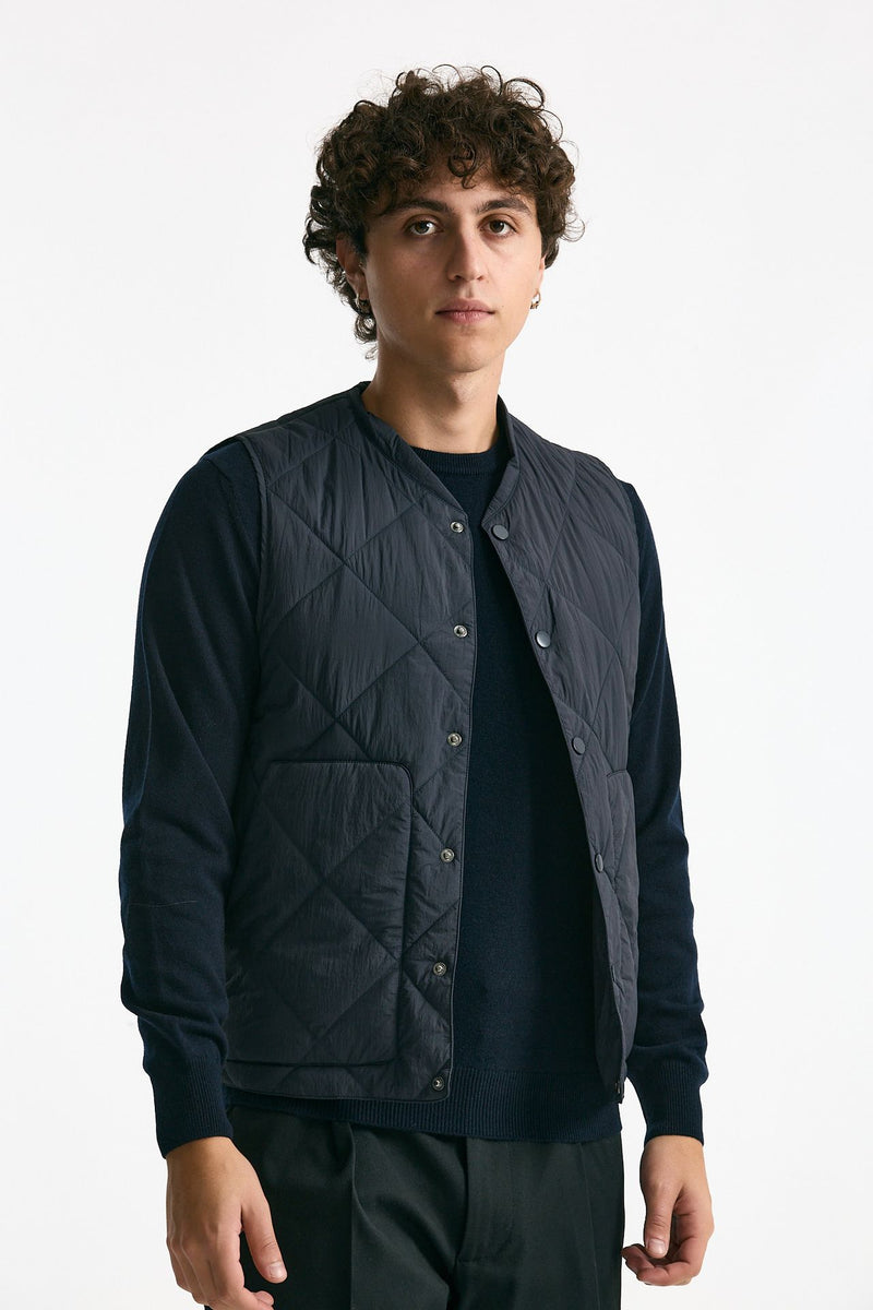 Gilet trapuntato blu men Paltò - 1