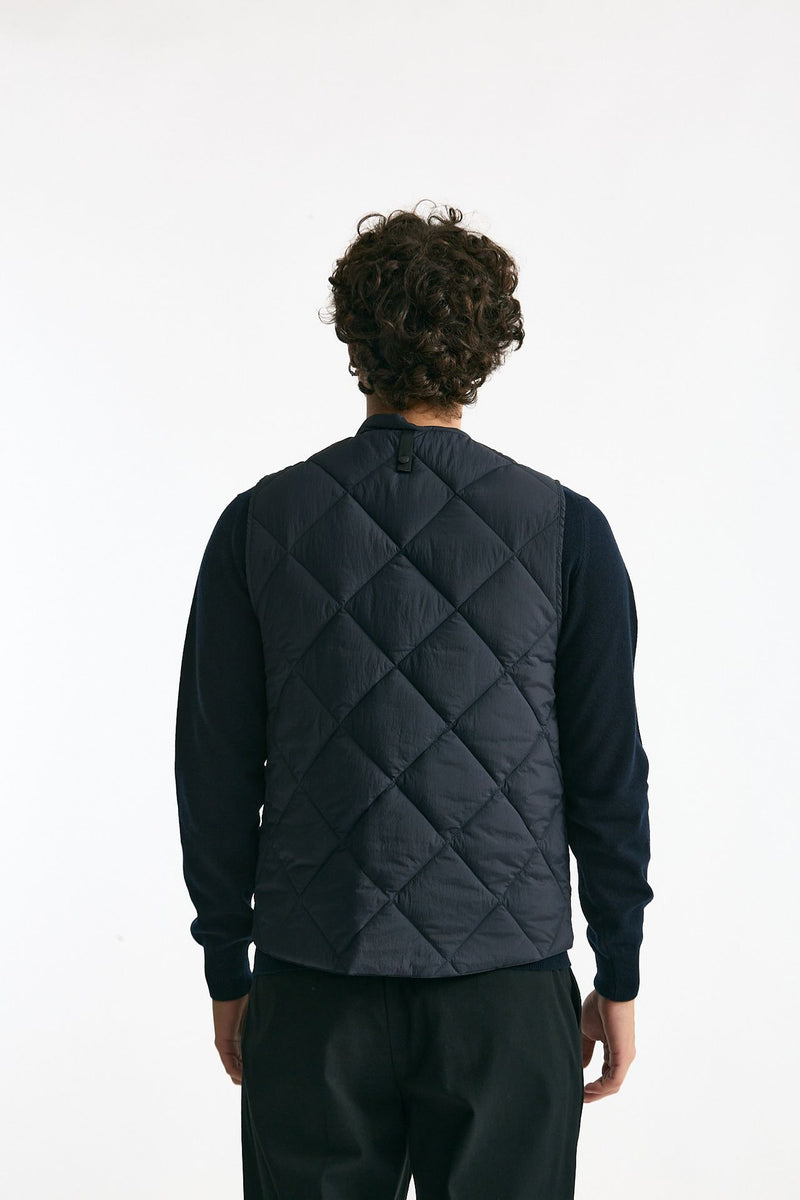 Gilet trapuntato blu men Paltò - 3