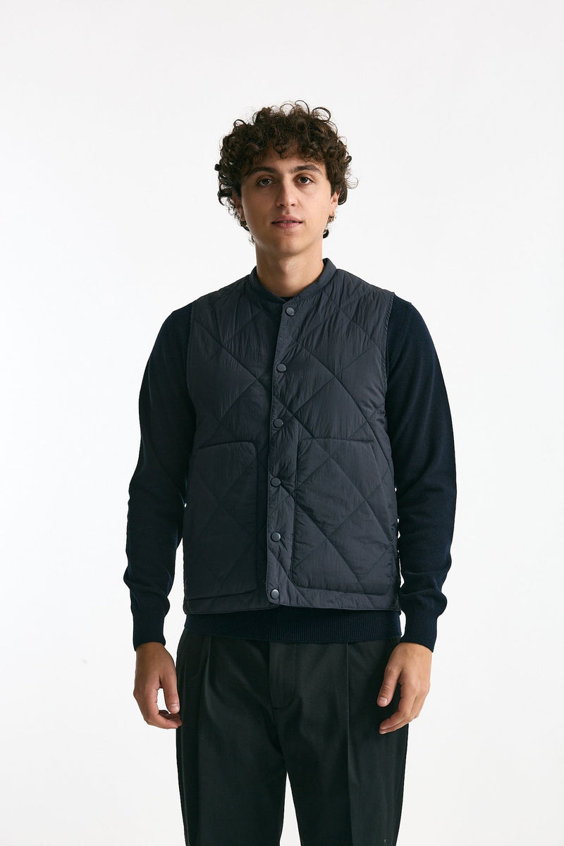 Gilet trapuntato blu men Paltò - 6