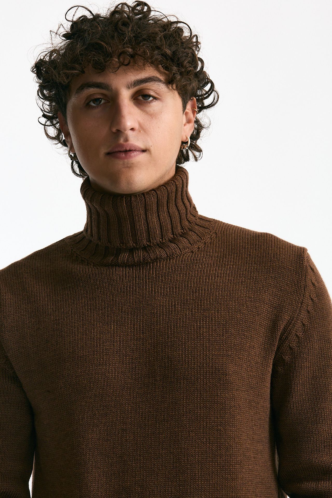 Dolcevita in lana marrone men ( p - s ) - 5