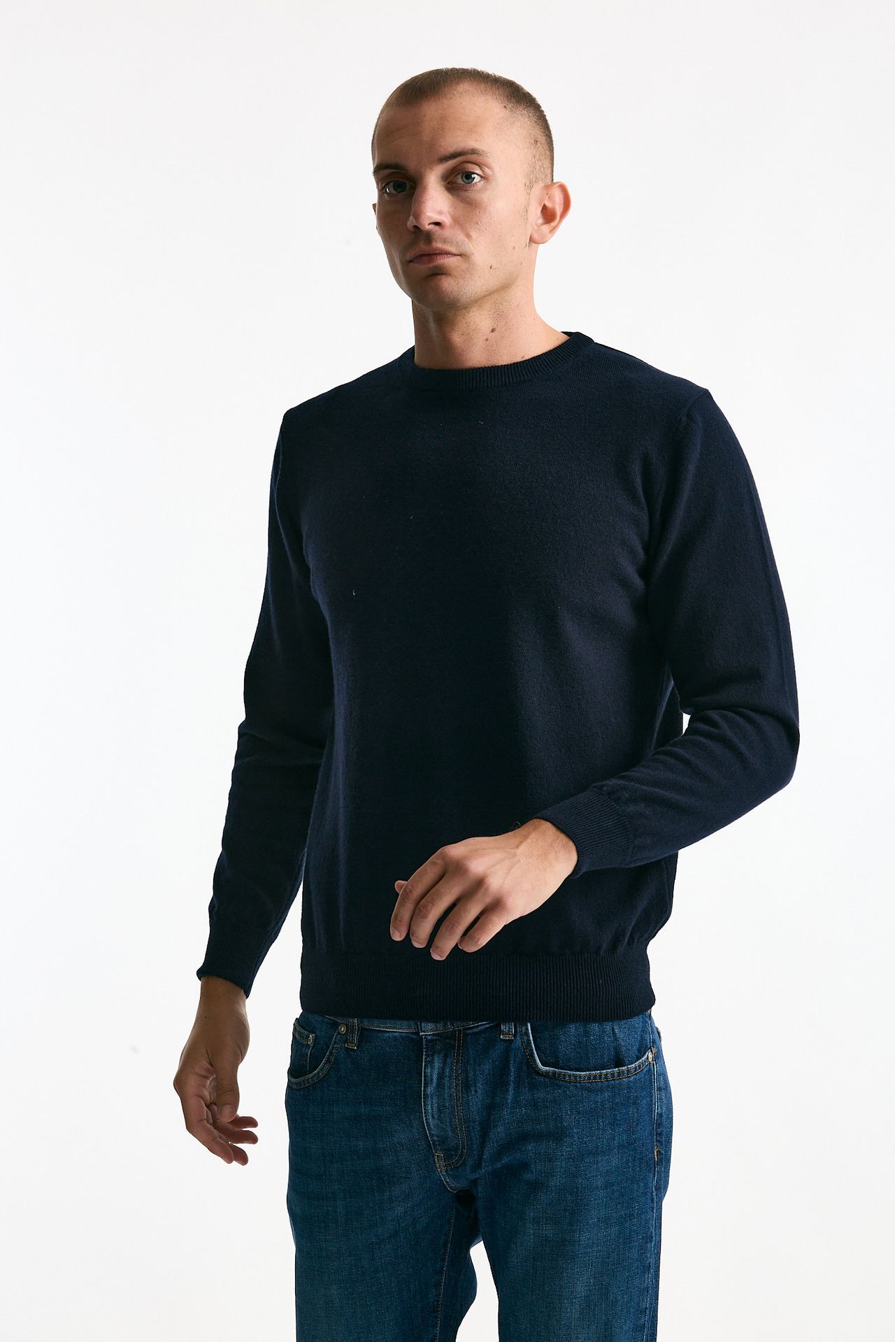 Maglia girocollo in cashmere blu men ( p - s ) - 2