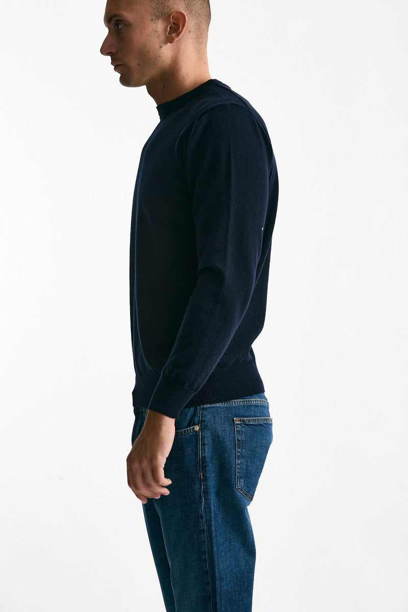 Maglia girocollo in cashmere blu men ( p - s ) - 1