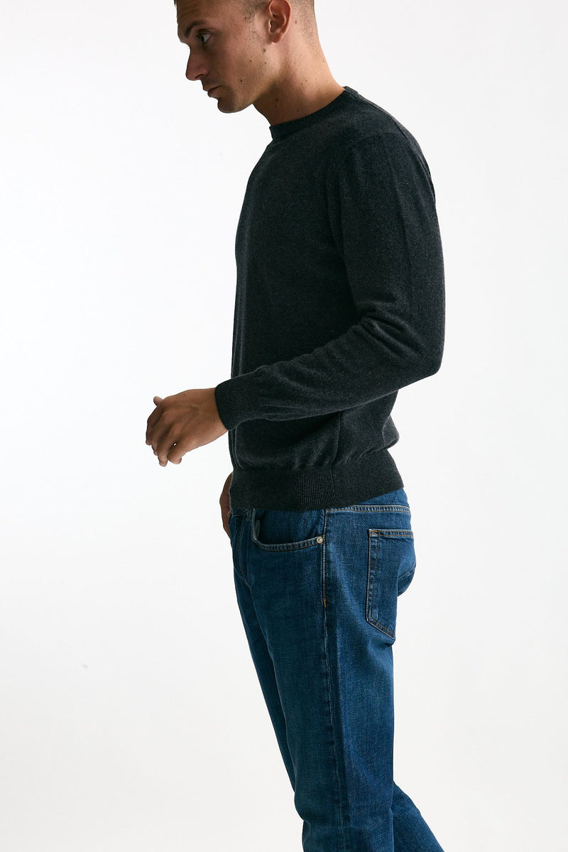 Maglia girocollo in cashmere grigio men ( p - s ) - 2