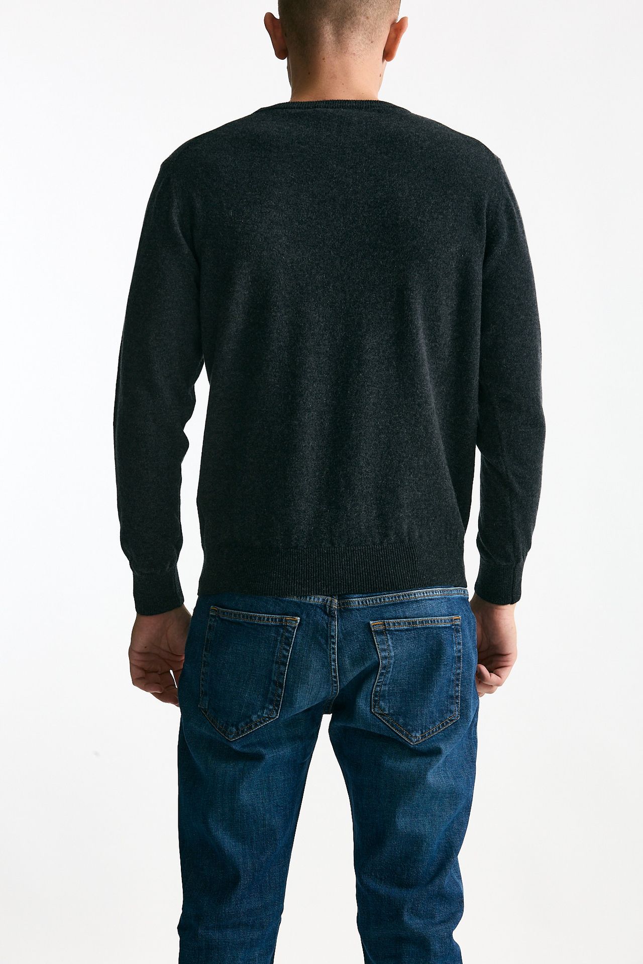 Maglia girocollo in cashmere grigio men ( p - s ) - 3