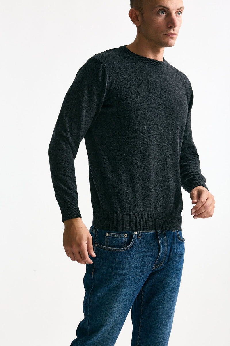 Maglia girocollo in cashmere grigio men ( p - s ) - 4