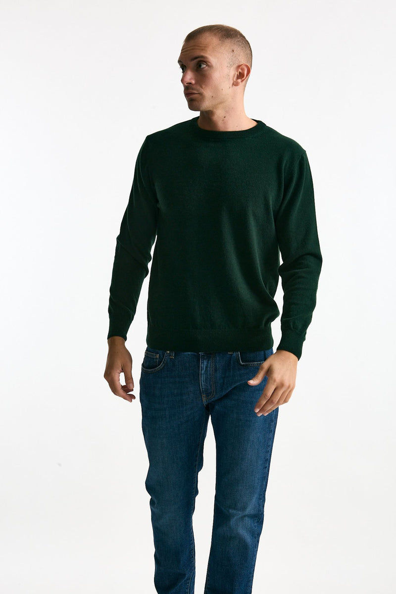 Maglia girocollo in cashmere verde men ( p - s ) - 1