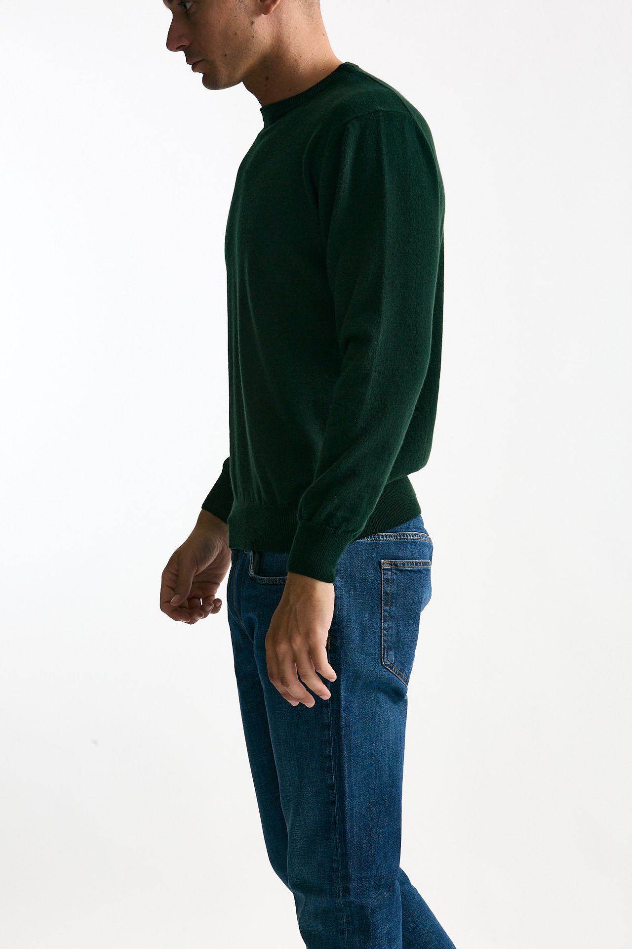 Maglia girocollo in cashmere verde men ( p - s ) - 2
