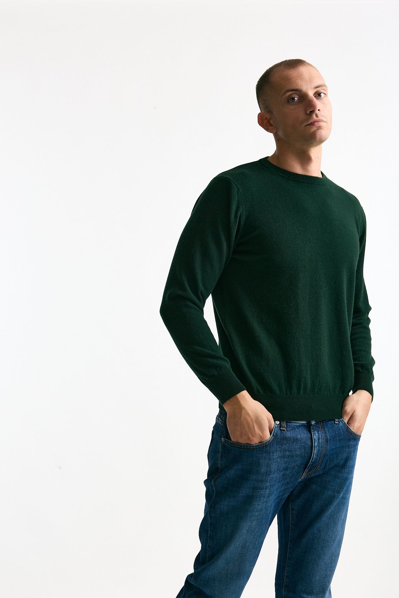 Maglia girocollo in cashmere verde men ( p - s ) - 4