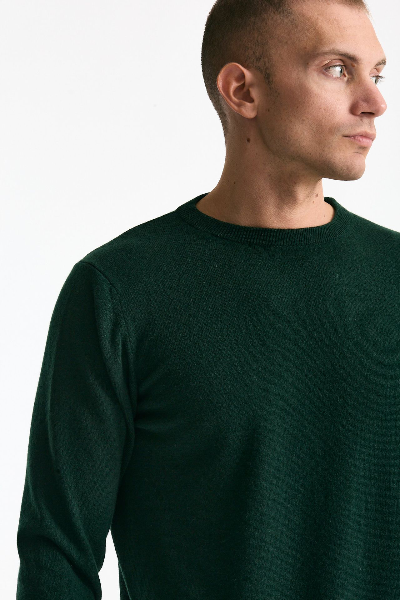 Maglia girocollo in cashmere verde men ( p - s ) - 5