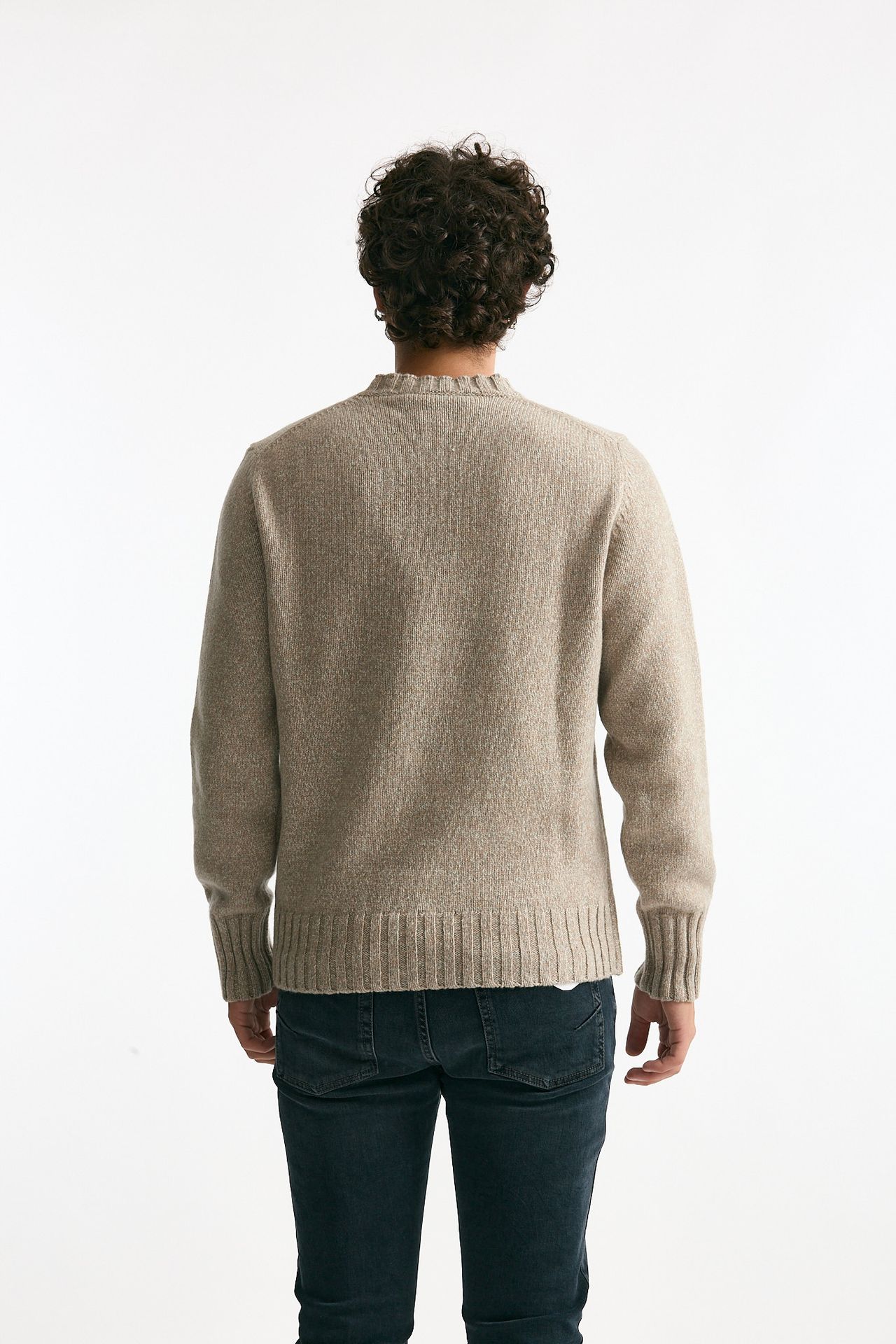 Maglia in cashmere moulinè beige/panna men ( p - s ) - 4