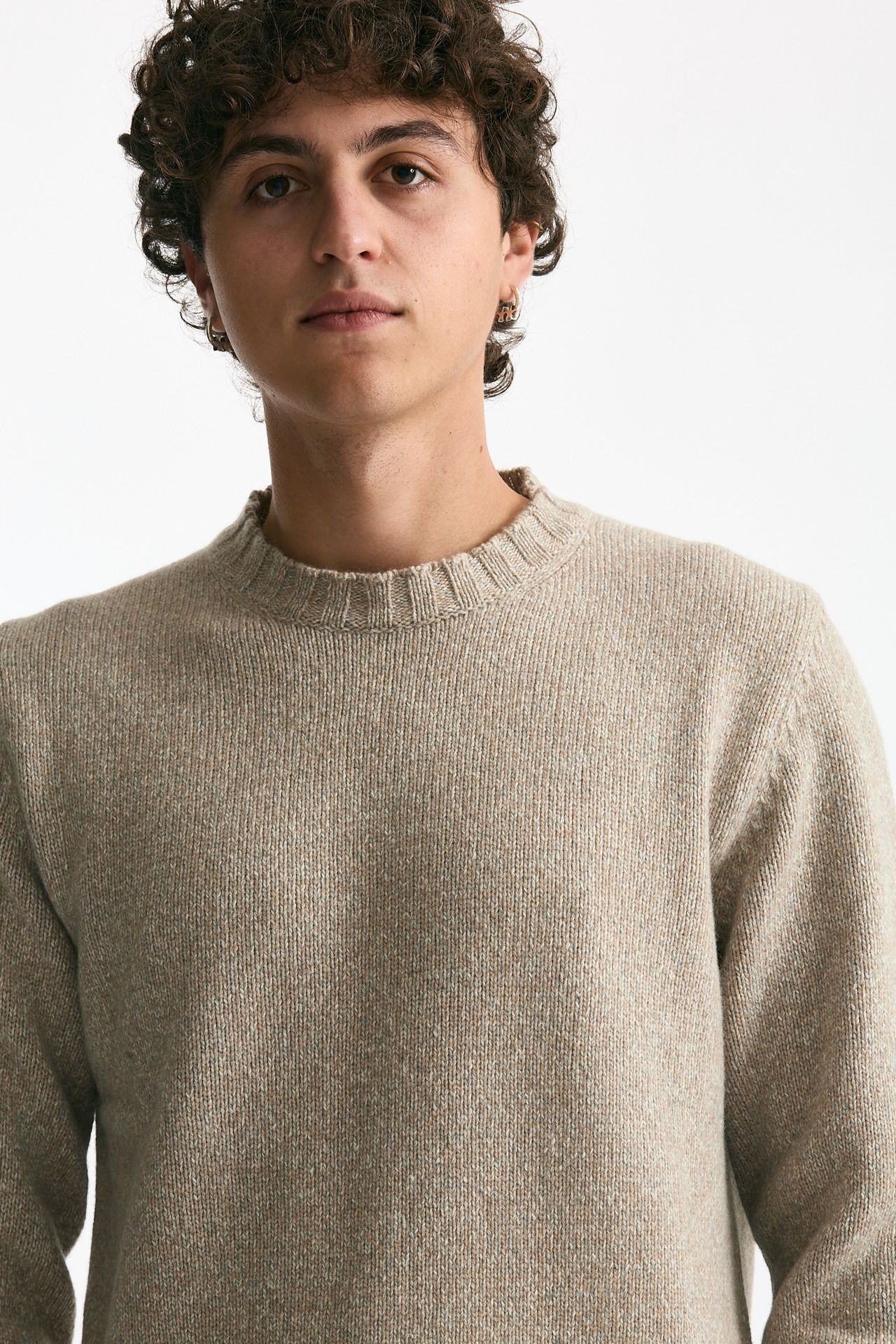 Maglia in cashmere moulinè beige/panna men ( p - s ) - 5
