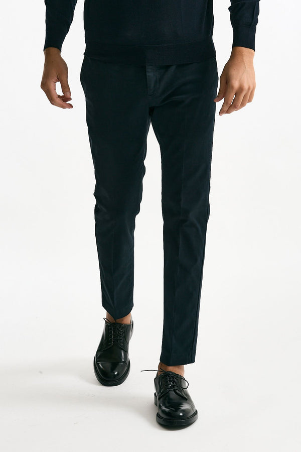 Pantalone EDGE-DIECI in cotone stretch blu men Pt torino