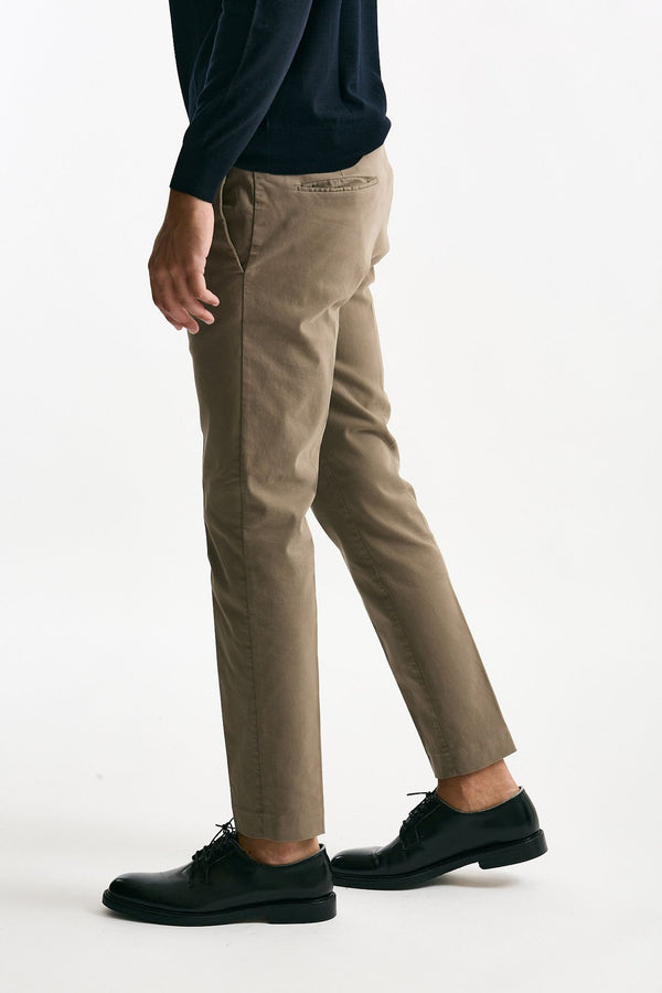 Pantalone EDGE-DIECI in cotone stretch beige men Pt torino