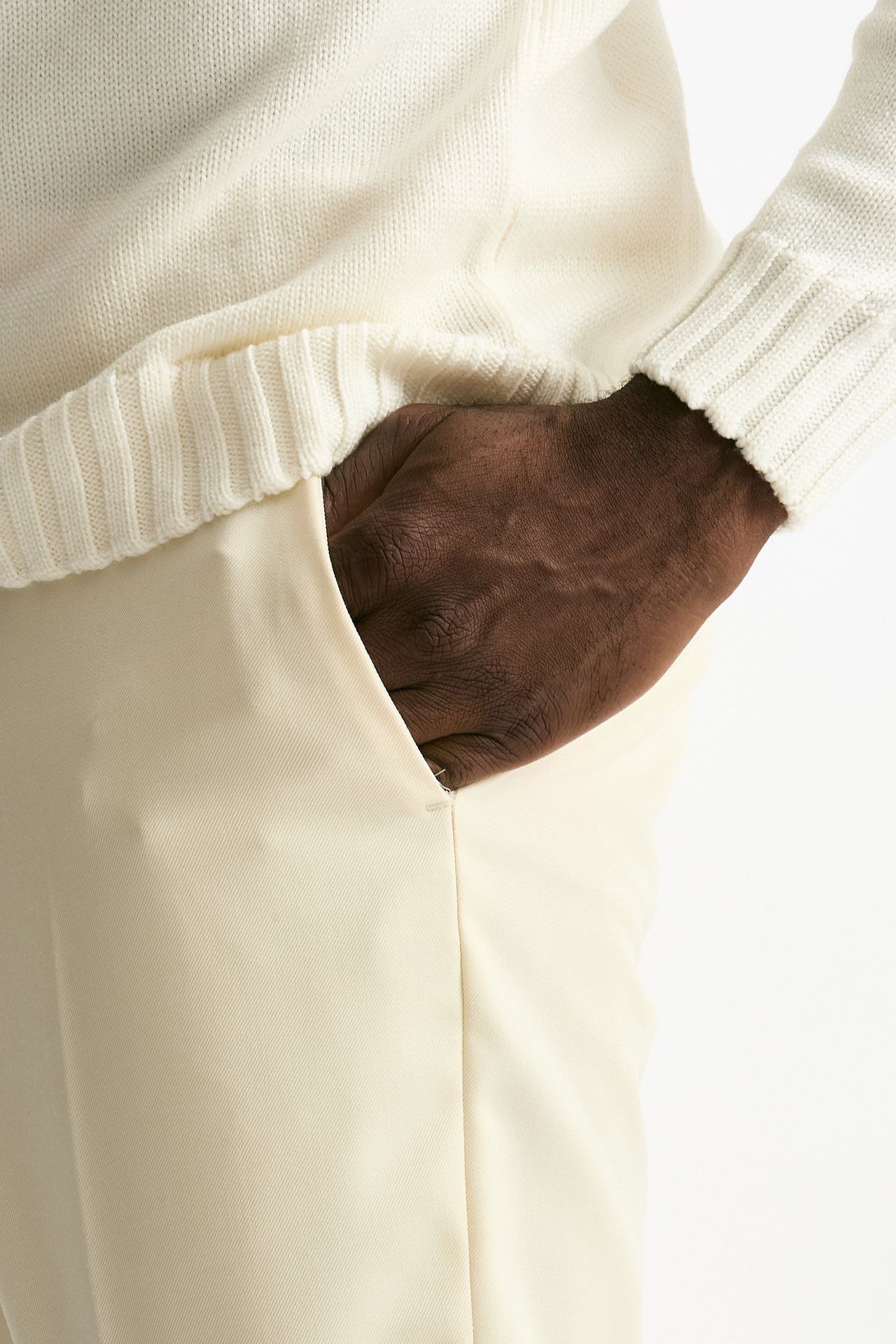 Pantalone EDGE-REBEL in lana ferma panna men Pt torino - 6