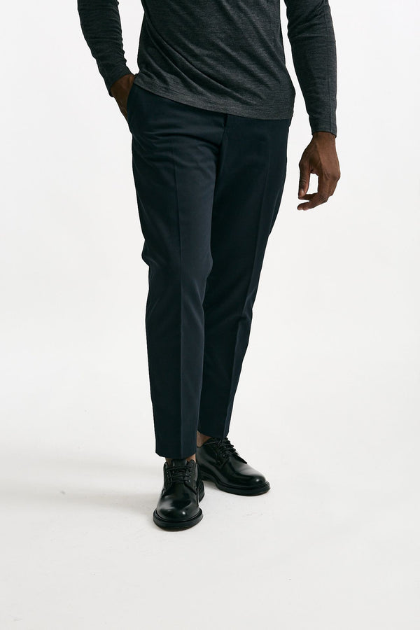 Pantalone EDGE-REBEL in cotone fermo blu men Pt torino