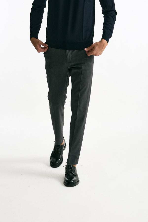 Pantalone EDGE- DIECI in lana stretch grigio men Pt torino
